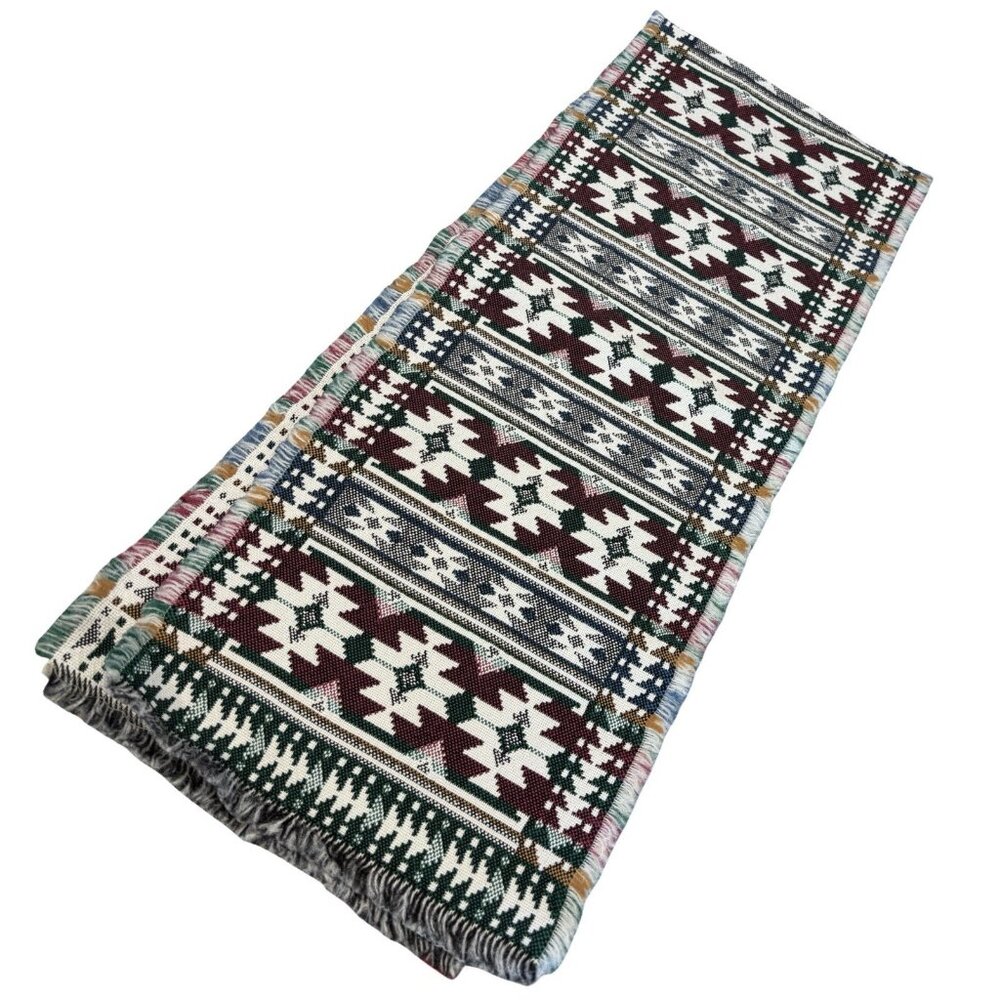 Beautiful Southwest Woven Tapestry Table Runner  67” Excellent Condition